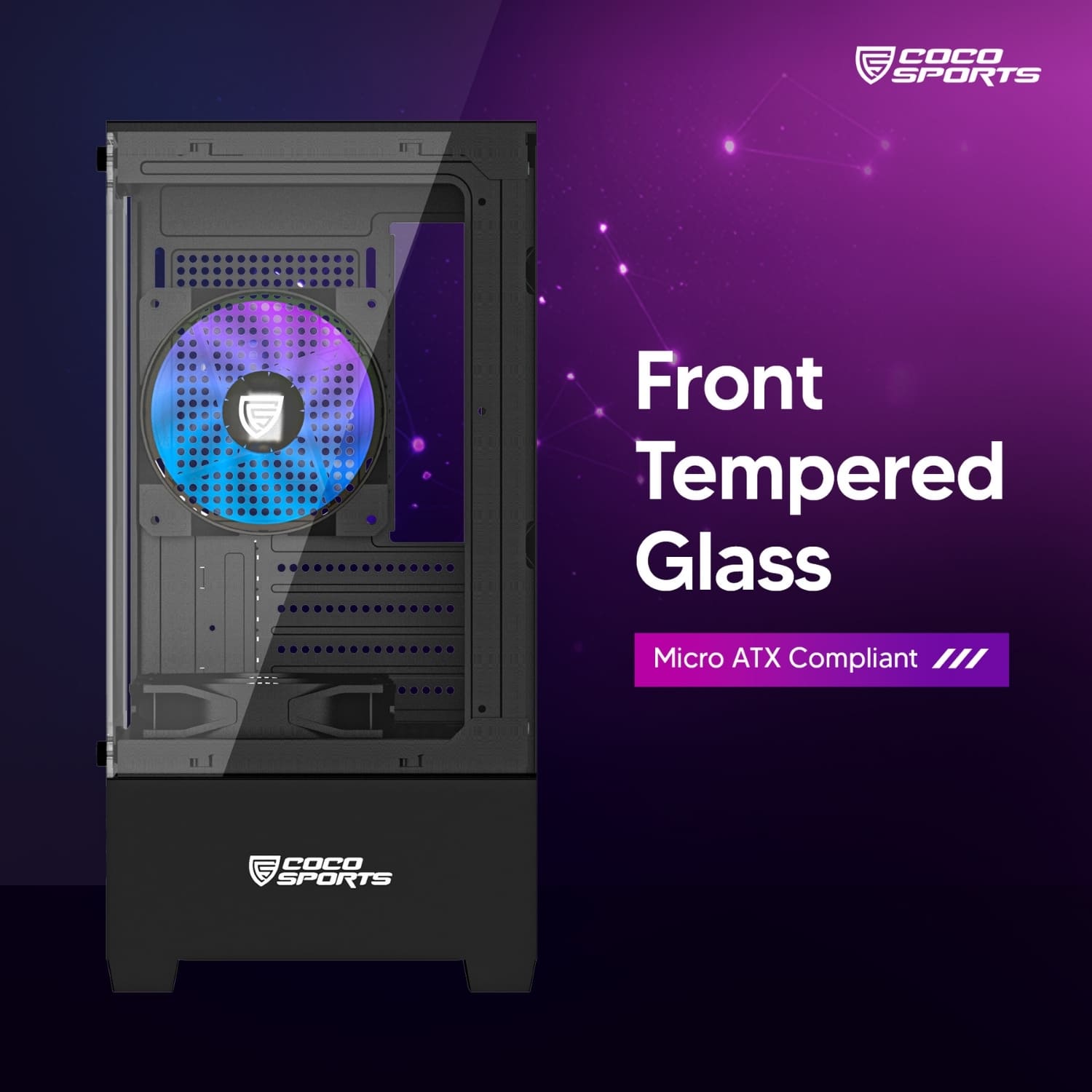 Z1 Stark- 7-Side Tempered Glass with Pre-Loaded with 4x RGB Fan