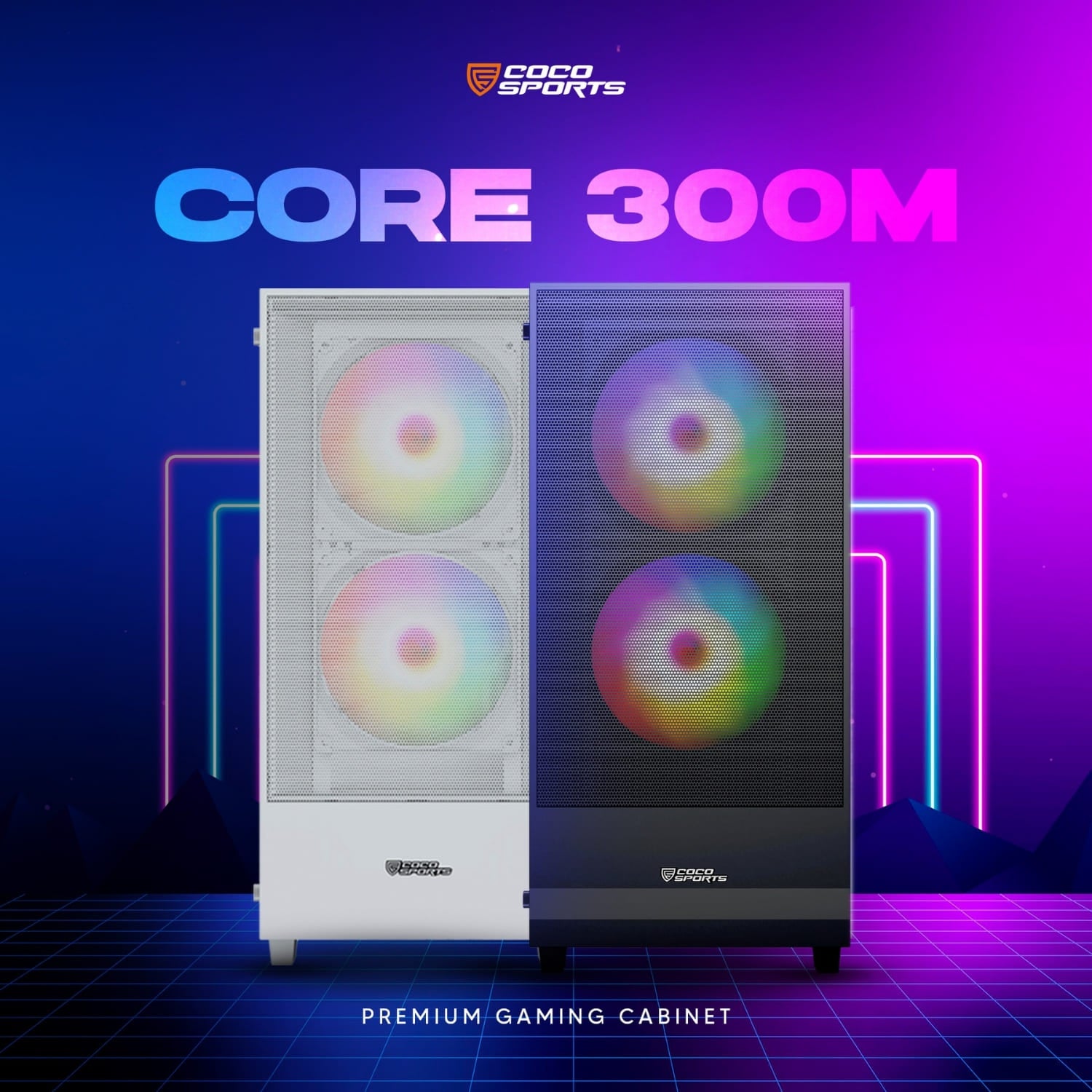 Core 300M Gaming Cabinet, Mid ATX Tower in White