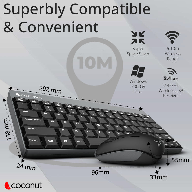 Mini Desire Wireless Keyboard Mouse Combo