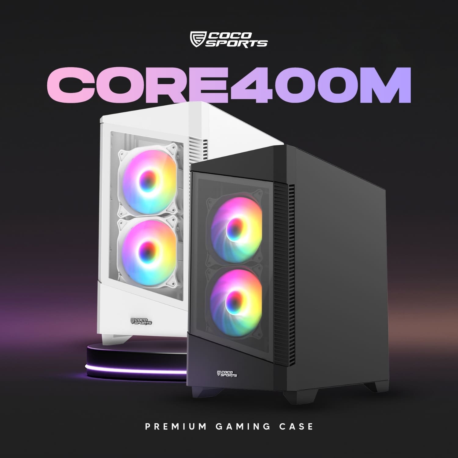 Core 400M Gaming Cabinet, Mid ATX Tower, Black Color